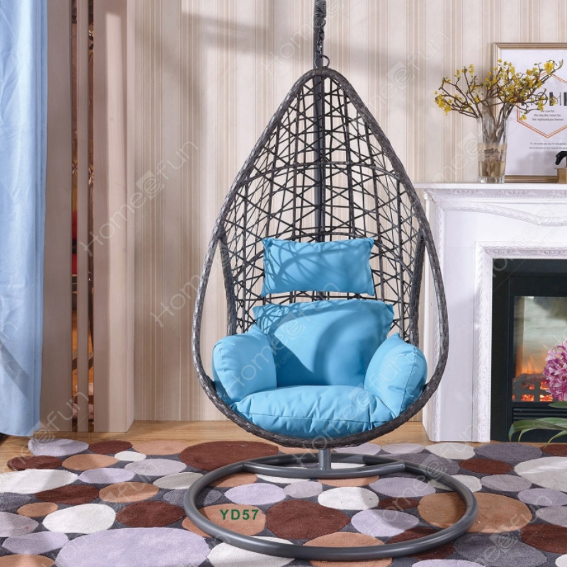 Hoge Kwaliteit Meerdere Kleuren Outdoor Indoor Rotan Patio Stoel Ei Swing Hangende Stoel Patio Tuin Swing Stoel