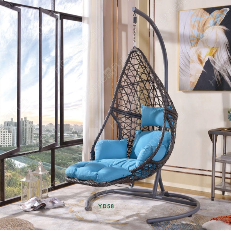 Hoge Kwaliteit Meerdere Kleuren Outdoor Indoor Rotan Patio Stoel Ei Swing Hangende Stoel Patio Tuin Swing Stoel